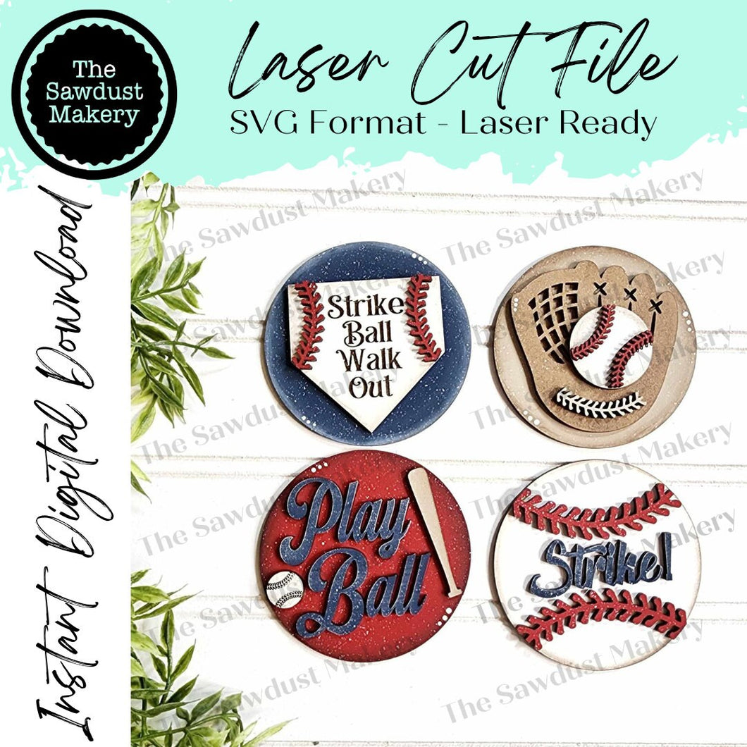 Baseball Bundle Candy Jar | Mason Jar Lid | Cookie Jar lid | Interchangeable Frame SVG File | Laser Cut File | Interchangeable Frame