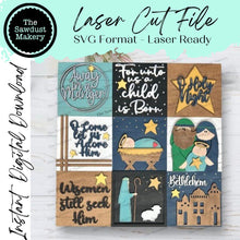 Load image into Gallery viewer, Nativity Laser Cut File | Farmhouse Interchangeable Leaning Sign Bundle File SVG | Glowforge | Farmhouse Signs | Christmas SVG
