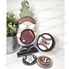 Load image into Gallery viewer, Baseball Bundle Candy Jar | Mason Jar Lid | Cookie Jar lid | Interchangeable Frame SVG File | Laser Cut File | Interchangeable Frame
