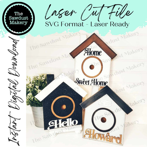 Interchangeable Home Sweet Home Sign Frame Bundle SVG | Laser Cut File | Glowforge | 3