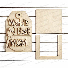 Load image into Gallery viewer, World&#39;s Best Mom Mother&#39;s Day Tags Gift Card Holder Laser Cut SVG File | Mother&#39;s Day Gift Card Holders | Laser SVG File | Gift Card Holder
