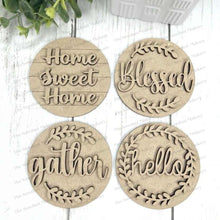 Load image into Gallery viewer, Farmhouse Home Jar Seasonal Rounds | Candy/Mason/Cookie Jar lid | Interchangeable Frame SVG | Laser Cut File | Interchangeable Frame
