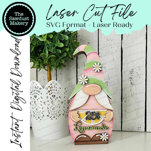 Lemon Mini Gnome Shelf Sitter SVG File | Laser SVG Cut File | Glowforge | Gnome SVG Laser Cut File | Gnome Shelf Sitter svg | Summer