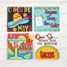 Load image into Gallery viewer, Cinco De Mayo Laser Cut Files | Cinco De Mayo Interchangeable Leaning Sign Bundle File SVG | Glowforge | Taco Sign SVG | Farmhouse Frame
