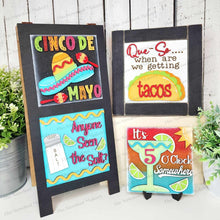 Load image into Gallery viewer, Cinco De Mayo Laser Cut Files | Cinco De Mayo Interchangeable Leaning Sign Bundle File SVG | Glowforge | Taco Sign SVG | Farmhouse Frame
