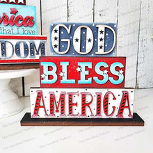 Load image into Gallery viewer, Patriotic Word Stackers | Summer Mini Block SVG | SVG File | Laser Cut File | Glowforge | 4th of July laser cut SVG file
