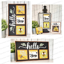 Load image into Gallery viewer, Interchangeable Hello Sign Frame Bundle SVG | Laser Cut File | Glowforge | Insert Frame | Seasonal Interchangeable
