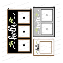 Load image into Gallery viewer, Interchangeable Hello Sign Frame Bundle SVG | Laser Cut File | Glowforge | Insert Frame | Seasonal Interchangeable
