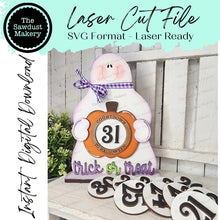 Load image into Gallery viewer, Standing Countdown Halloween Ghost SVG File | Laser Cut File | Ghost SVG File | Halloween SVG | Ghost Shelf Sitter | Countdown to Halloween
