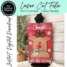 Load image into Gallery viewer, Reindeer Pallet Sign Door Hanger SVG File | Laser Cut File | Santa SVG File | Door Hanger svg | Winter SVG | Jingle all the Way
