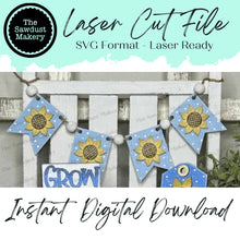 Load image into Gallery viewer, Sunflower Banner SVG | Laser Cut File | Glowforge | Fall SVG | Banner SVG | Banner | Mini Banner svg | Autumn Svg
