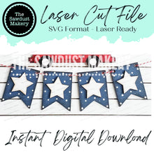 Load image into Gallery viewer, Star Banner SVG | Laser Cut File | Glowforge | 4th of July SVG | Banner SVG | Banner | Mini Banner svg | Summer Svg | Patriotic svg
