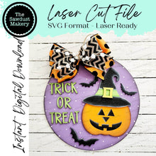 Load image into Gallery viewer, Halloween Door Hanger Bundle Laser File | Halloween | Round Door Hanger Bundle | Laser SVG Bundle File | Laser Cut File | Halloween SVGS
