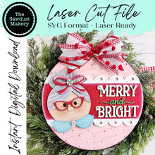 Load image into Gallery viewer, Christmas Door Hanger Bundle Laser File | Santa SVG | Gnome | Round Door Hanger Bundle | Laser SVG Bundle File | Mrs. Claus SVG
