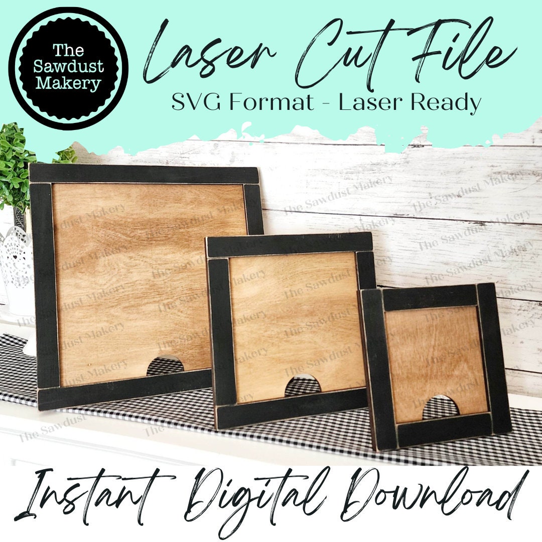 Farmhouse Framed Sign Holder SVG | Interchangeable Frame SVG | Laser C ...