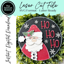 Load image into Gallery viewer, Santa HO HO HO Door Hanger | Christmas Door Hanger | Santa Svg File | Laser Cut File | Glowforge | Santa | Christmas Svg
