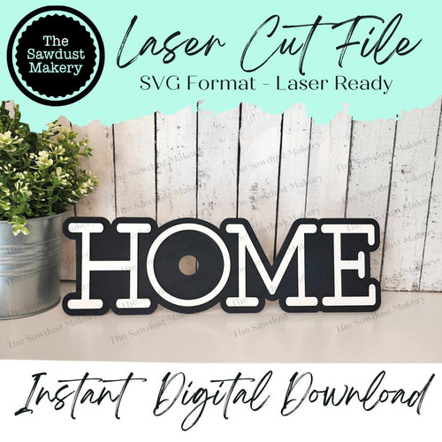 Interchangeable Home Sign Frame SVG | Laser Cut File | Glowforge | 3