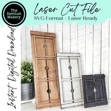 Load image into Gallery viewer, Interchangeable Shutter Farmhouse Sign Frame Bundle SVG | Laser Cut File | Glowforge | 4.25&quot; Sign Insert Frame | Seasonal Interchangeable
