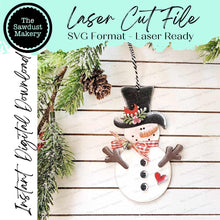 Load image into Gallery viewer, Snowman Christmas Ornament Bundle SVG File | Laser Cut File | Christmas Ornament SVG | Ornament Bundle SVG | Snowman Ornament Svg
