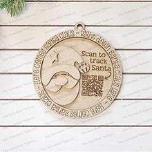 Load image into Gallery viewer, Santa Tracker Christmas Ornament SVG File | Laser Cut File | Santa Christmas Ornament SVG | Ornament SVG | Santa Claus Laser Svg
