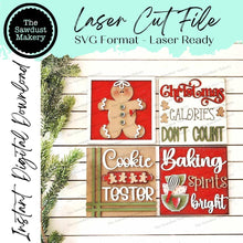 Load image into Gallery viewer, Gingerbread Baking Sign Laser Cut File | Laser Cut File | Interchangeable Frame | Christmas Sign Inserts | Gingerbread SVG
