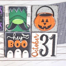 Load image into Gallery viewer, Hey Boo Halloween Sign Bundle Laser Cut File | Farmhouse Interchangeable Leaning Sign Bundle SVG | Glowforge | Farmhouse Sign | Mummy Svg
