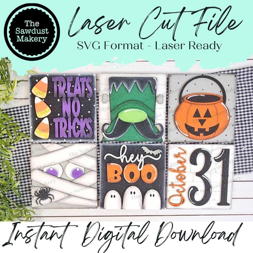 Hey Boo Halloween Sign Bundle Laser Cut File | Farmhouse Interchangeable Leaning Sign Bundle SVG | Glowforge | Farmhouse Sign | Mummy Svg