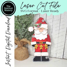 Load image into Gallery viewer, Standing Santa Claus Shelf Sitter Christmas SVG File | Laser Cut File | Santa Christmas Ho Ho Ho SVG | Santa SVG | Santa Claus Laser Svg
