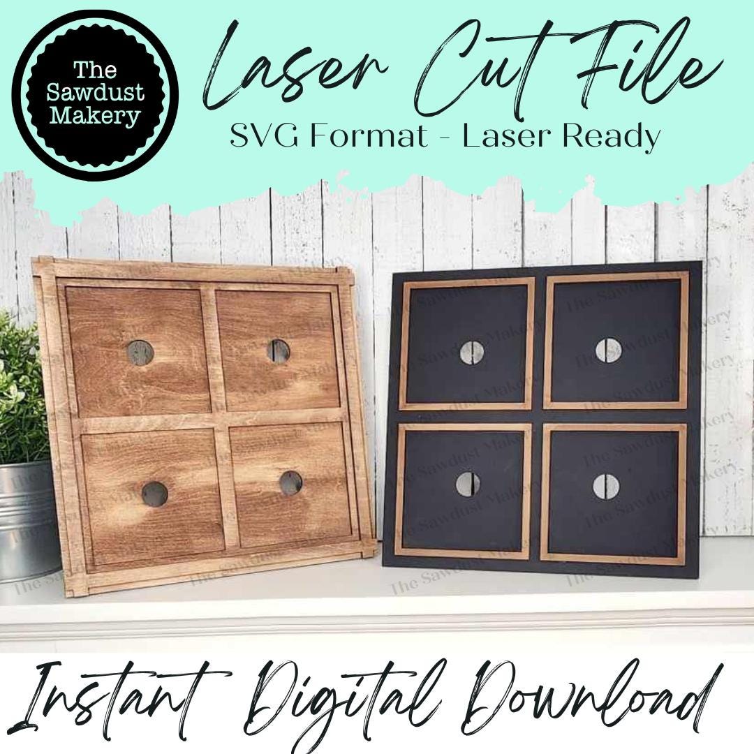 Interchangeable 4 Window Standing Sign Frame Bundle SVG | Laser Cut Fi ...