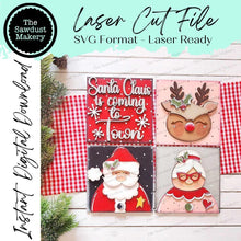 Load image into Gallery viewer, Kringle Christmas Farmhouse Sign Laser Cut File | Laser Cut File | Interchangeable Frame | Christmas Sign Inserts | Santa Claus Sign Bundle
