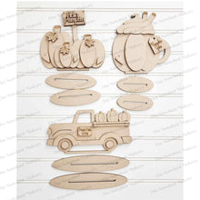 Load image into Gallery viewer, Fall Pumpkin Standing Decor Set SVG File | Laser Cut File | Glowforge | Pumpkin | Hello Pumpkin | Pumpkin latte svg | Fall Pumpkin Truck SVG
