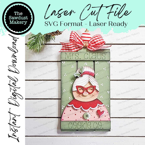 Mrs. Clause Cookie Co. Pallet Christmas Gift Card Holder Ornament SVG File | Laser Cut File | Christmas Ornament SVG | Ornament SVG