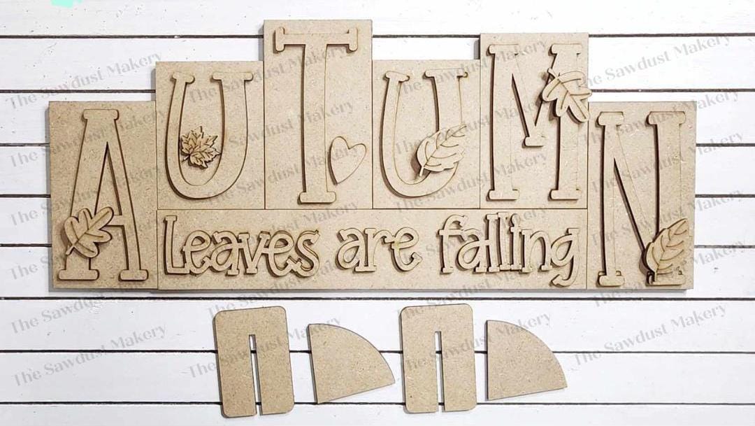 Autumn Word Block SVG | Word Block SVG | SVG File | Laser Cut File | G ...
