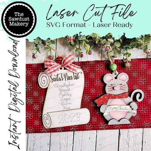 Night Before Christmas Ornament Bundle SVG File | Laser Cut File | Christmas Ornament SVG | Ornament SVG | Naught or Nice List svg