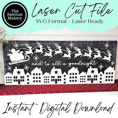 Santa Clause Mantle Sign SVG File | Laser Cut File | Glowforge | Christmas svg | Vintage Christmas | Christmas Eve | Christmas Decor