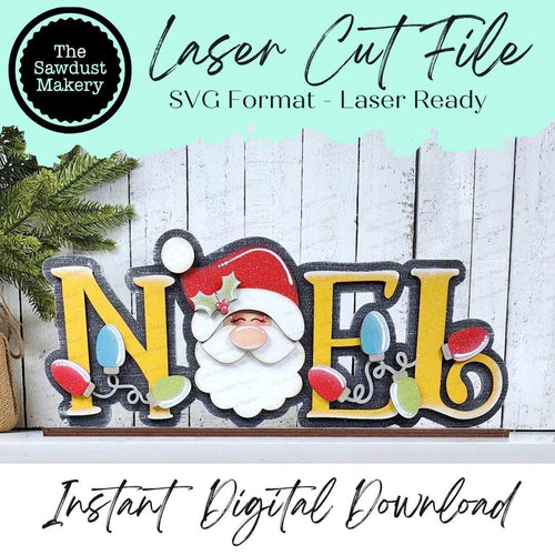 Santa Noel Shelf Sitter Standing Sign File SVG | Laser Cut File | Santa SVG | Christmas Word Art Svg | Christmas SVG