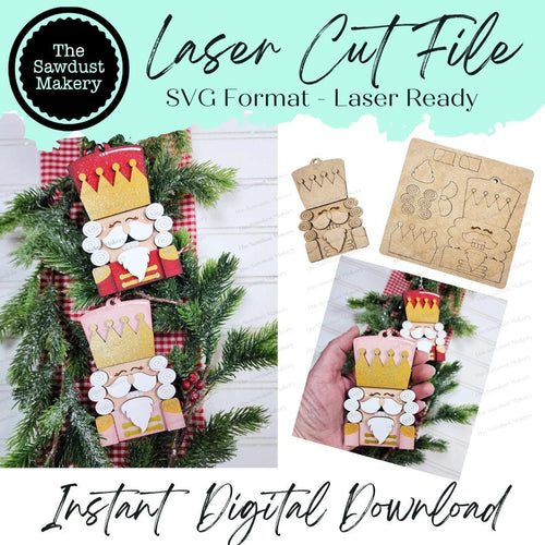 Pop-Out Bundle Nutcracker Christmas Ornament SVG File | Laser Cut File | Pop-Out Christmas Ornament SVG | Nutcracker Laser Svg