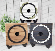 Load image into Gallery viewer, Vol. 7 ~ 12 Month Seasonal Round Bundle | Candy/Mason/Cookie Jar lid Interchangeable Frame SVG | Laser Cut File | Interchangeable Frame
