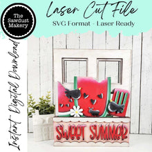 Load image into Gallery viewer, Add-on for Interchangeable Window Box | Watermelon Sweet Summer Window Box Insert SVG | Laser Cut File | Window Box Shelf Sitter
