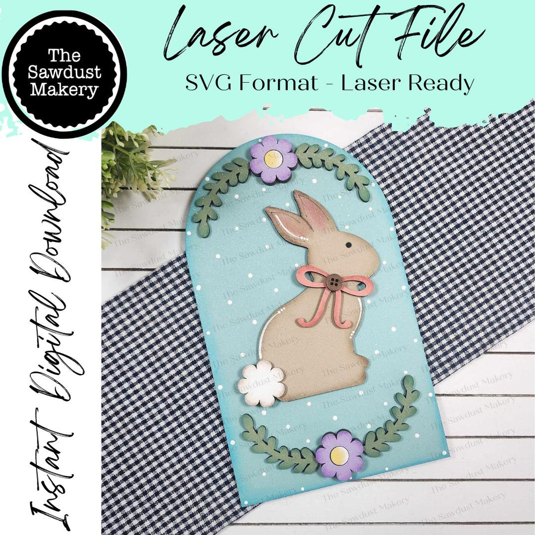 Interchangeable Large Arched Boho Sign Insert | Easter Bunny Arched Boho | Laser Cut File | Boho Signs | Seasonal Interchangeable SVG