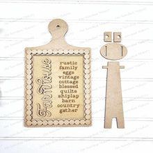 Load image into Gallery viewer, Breadboard Bead Trim Frame Interchangeable Sign Holder | 5&quot; x 6.25&quot; Sign Holder | Sign Frame SVG | Laser Cut File | Interchangeable Frame
