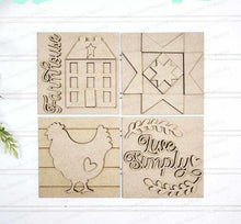Load image into Gallery viewer, Prim Farmhouse Laser Cut File | Laser Cut File | Interchangeable Frame | Farmhouse Sign Inserts | Barn Quilt SVG | Chicken SVG | Saltbox
