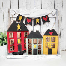 Load image into Gallery viewer, Primitive Saltbox House Votive Shelf Sitter SVG File | Laser Cut File | Saltbox SVG | Primitive SVG | Votive Candles | Home Decor svg
