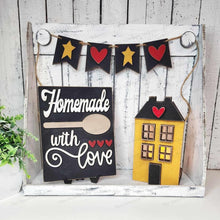 Load image into Gallery viewer, Primitive Saltbox House Votive Shelf Sitter SVG File | Laser Cut File | Saltbox SVG | Primitive SVG | Votive Candles | Home Decor svg
