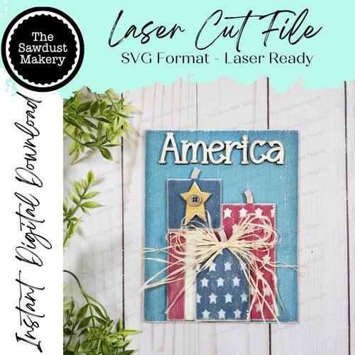 American Firework Sign Laser Cut File | Interchangeable Frame | 4th of July Sign Insert | 5