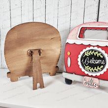 Load image into Gallery viewer, Interchangeable Camper 3&quot; Round Sign Shelf Sitter SVG | Laser Cut File | 3&quot; Round Insert Frame | Seasonal Interchangeable SVG
