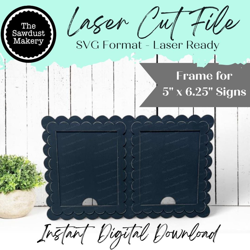 Double Window Double Scallop Interchangeable Sign Holder | 5