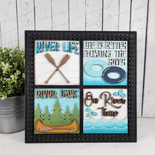 Load image into Gallery viewer, River Life Sign Bundle Laser Cut File | Laser Cut File | Interchangeable Frame | Farmhouse Sign Insert | River SVG | Canoe SVG | River Signs

