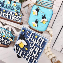 Load image into Gallery viewer, Firefly Summer Decor Tiered Tray set SVG File | Laser Cut File | Glowforge | Firefly svg | Summer svg | Mason Jar SVG | Summer Shelf Sitters
