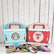 Load image into Gallery viewer, Interchangeable Camper 3&quot; Round Sign Shelf Sitter SVG | Laser Cut File | 3&quot; Round Insert Frame | Seasonal Interchangeable SVG
